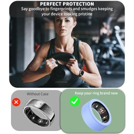 WADVCU 6 Pack Silicone Ring Case for Oura Ring Protector, Smart Rings Elastic Cover Compatible with Oura Ring Gen 3 Men and Women Working Out Accessories(Colorful-6 Colors)(Size 6/7/8/9/10/11/12/13)