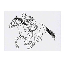'Race Horse & Jockey' Temporary Tattoo - Water Resistant, Skin-Safe, Non-Toxic Transfer (TO00033262)