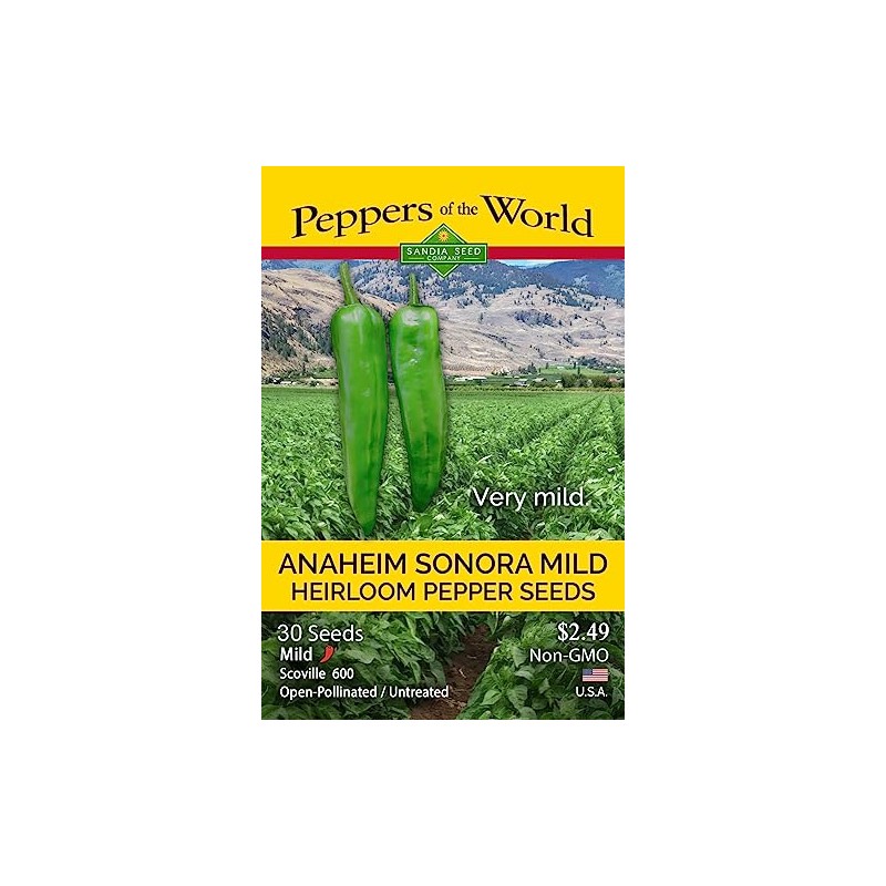 Anaheim Mild Sonora Pepper 30 Seeds - Heirloom - Non-GMO