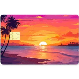 CREATCABIN Beach Card Skin Sticker Sea Debit Credit Card Skins Covering Hawaii Personalizing Bank Card Protective Decals Waterproof No Bubble Slim Removable for EBT Transportation Key Card 186 x 137