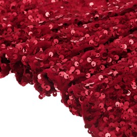 sourcing map Sequin Fabric Sold by the Metre 120 cm x 91 cm Sparkly Fabric Glitter Fabric Sequin Fabric Flannel with 5 mm Round Sequins, Red