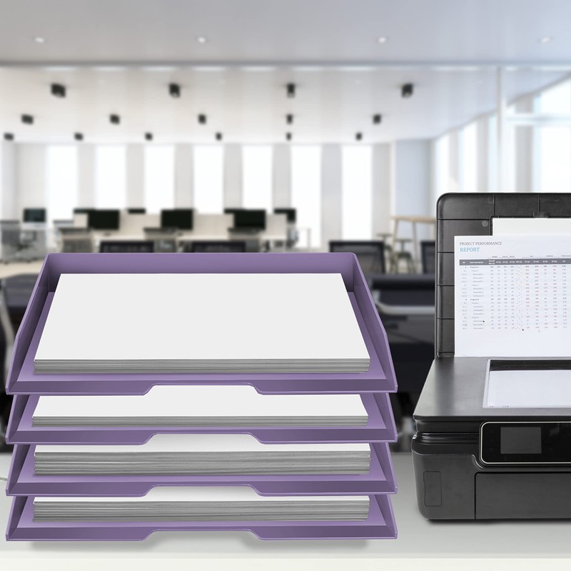 Acrimet 4 Tier Paper Organizer Letter Tray – Plastic Stackable