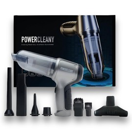 Powercleany Cordless Handheld Car Vacuum Cleaner, High Suction Rechargeable Auto Vacuum, Portable Mini Vacuum for Car & Home, Small Vacuum Cleaner for Couch, Kitchen, Pet Hair, Wet Dry Use