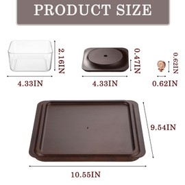 Sailench Serving Set: Plastic Imitated Wood Serving Tray & 4 Snack Boxes with Lid, Ideal for Home, Party & Birthday