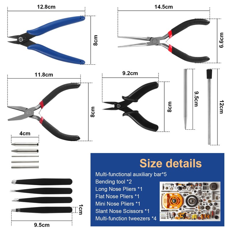 WiMas 15PCS Metal Puzzle Tool Set Metal Model Kits Bending