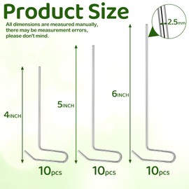 Blulu 30 Pcs Rhizome Clip for Orchid, Galvanized Orchid Clip for Clay Pot, Clip-on Pot Hanger, Orchid Supplies for Orchids and Household Plants, 10 Each of 4 Inch, 5 Inch, 6 Inch