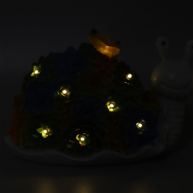 Solar Snail Statue Waterproof Cute Snail Figurine Succulents Garden Ornament