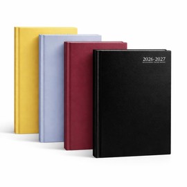 A5 Academic Diary 2026-2027 Page A Day Planner Mid Year July 2026 To August 2027 Assorted Colors Hardcover With Ribbon Bookmark Daily Planner With Hourly Schedule Student Teacher Work Diary Pack Of 1