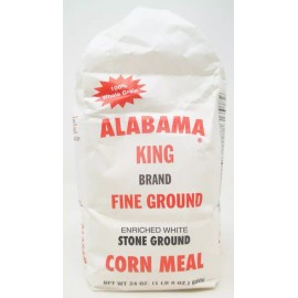 Alabama King Brand Stone Fine ground Enriched White Corn Meal, 24 OZ