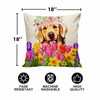 Spring Golden Retriever Throw Pillow Cover,Tulip Flower Farmhouse Decor Pillow