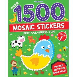 1500 Mosaic Stickers Book 1 with Colouring Fun - Sticker Book for Kids Age 4 - 8 years