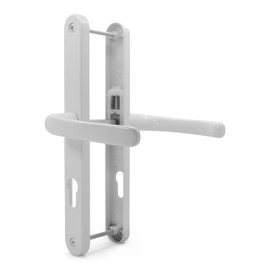 TSS UPVC Door Handles Set - Lever/Lever - 70mm PZ (Centres) - 240mm Screw to Screw - Backplate 270mm X 32mm - UPVC Door Handle - Replacement UPVC Door Handles - PVC Door Handle (White)