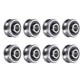 QUARKZMAN Pack of 8 SG15 U-Groove Guide Bearings 5 x 17 x 8 mm U-Groove Roller Wheel (GCr15) Chrome Steel Bearings, ABEC3