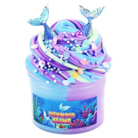 Mermid Blue Butter Slime Kit for Girls Age 6-14,Purple Cotton Slime for Kids,Stress Relief Toy, Party Favors for Girl Boys,Fun DIY Craft Gift for Birthdays