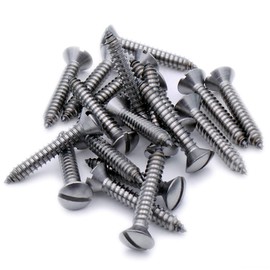 No.14 x 0.875 (6.3mm x 22mm) Slot Raised Countersunk Self-Tapping Screw - Stainless Steel (A2) (Pack of 20)