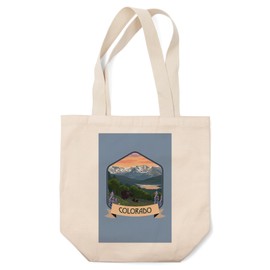 Lantern Press Colorado, Bear and Spring Flowers, (100% Cotton Canvas Reusable Tote Bag)