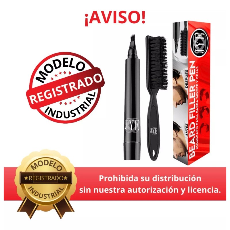 JYE Pincel Boligrafo Para Barba,bigote Cejas Jye Versn Pride 3pz