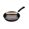 HIC Kitchen Bacon Press, Rectangular, Heavyweight Cast Iron, Wood Handle,