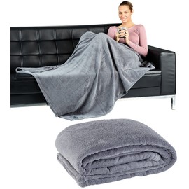 Wilson Gabor Microfibre Cuddly Blanket: Soft Microfibre Blanket, 170 x 130 cm, 190 g/m², Dark Grey (Microfibre Blanket, Fleece Blanket, Armchair)
