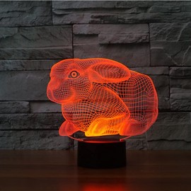 SUPERRUIDALONG 3D うさぎ リモコン 16色 ナイトライト イリュージョン アクリル LED テーブル ベッドサイド ランプ 子供 寝室 机 装飾 誕生日 クリスマス ギフト おもちゃ 子供用