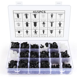 Flytuo Plastic Rivets, 415 Pieces, 18 Types, Universal, Includes Car Fender, Push Rivet Nylon, Bumper Clip, Bumper Fastener, Fender, For Fixing Push-in Cars, Toyota, Nissan, Mitsubishi, Honda, Subaru,