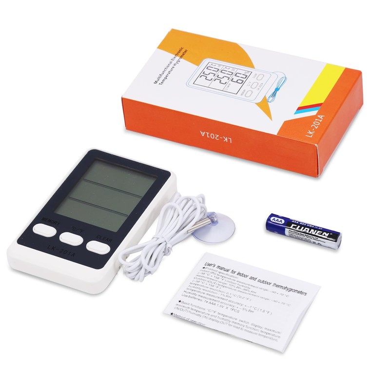 Ankilo Refrigerator Thermometer uk with Probe, Digital Freezer Thermometer Min/Max