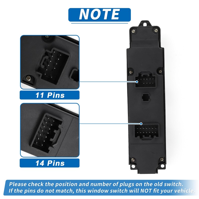X AUTOHAUX Front Right Driver Side Power Window Switch Window