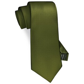 GUSLESON - Corbata clásica de 8 cm para hombre, color sólido, corbata de negocios + caja de regalo, Verde oliva, general