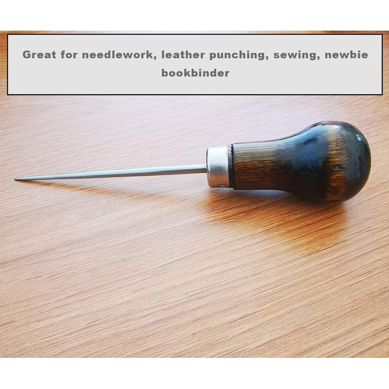 2 Pack Handwork Sewing Awl, Gourd-Shaped Tailors Awl, Professional Awl