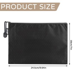 Demarsen Pack of 6 Money Bags, Bank Bag, 18 x 24 cm, A5 PU Bank Bag, Money Bag with Zip, Bank Folder, Large, Cash Storage, Documents Wallet for School, Home, Business