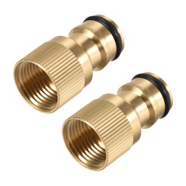 sourcing map Brass Faucet Tap Quick Connector M18 Female Thread Hose Pipe Socket Adapter Fitting for Garden Irrigation System 2pcs