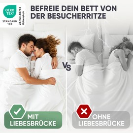 Blumtal Matratzenkeil Ritzenfüller 200 cm Länge - Oeko-TEX zert. Lückenfüller Matratze - Ritzenfüller für Matratzen jeder Größe - festsitzender Bettkeil - Bettlückenfüller - T-Keil Liebesbrücke