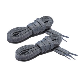 Curtual Wide Flat Athletic Shoelaces with Wide Shoelaces Flat Shoe Laces [2 Pairs] [8 Color][8 Size] for Sneakers and Shoes (45" inches (114 cm), Dark Gray)