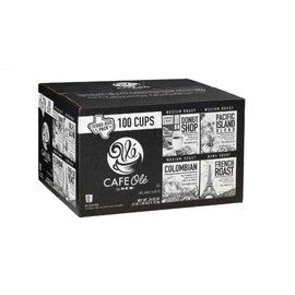 HEB CAFE OLé by H-E-B Single Serve Coffee Pods Variety Pack, 100 Count -Donut Shop, Pacific Island Blend, Colombian & French Roast