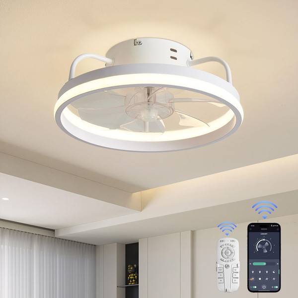 13inch Small Ceiling Fans with Lights and Remote, Ultra Low