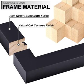 skyDrama 100% Solid Wood 5x7 Picture Frame Set of 12, Black Frame Display Photo 4x6 with Mat or 5 x 7 without Mat, 5by7 HQ Matte Black Frame for Wall - 12 Pack/Black/5"x7"