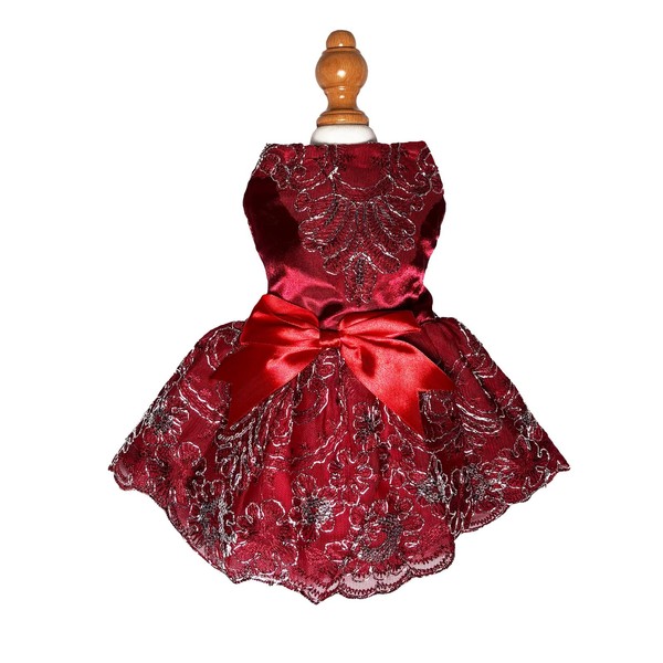 JcDuDoi Dog Princess Lolita Dress for Small Dogs Girl,Sparkling Sequins