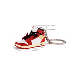 MPK Mini Sneaker Keychain - 3D Basketball Keychain Accessories for Men, Women, and Boys graduation gifts,inspirational gifts (Red-)