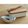 World Create viv Hasamiyaki Sauce Pot & Spoon, White Kotori