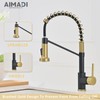 AIMADI Black Faucet Kitchen,Commercial Black Gold Kitchen Faucet Matte Black