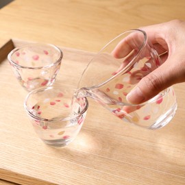 Aderia 6103 Haruiro Ginjo Sake Cup 3.4 fl oz (90 ml), Tebineri, Ochoko, Inokuchi, Cherry Blossoms, Pink, Made in Japan, Comes in a Cosmetic Box, Birthday Gift, Present