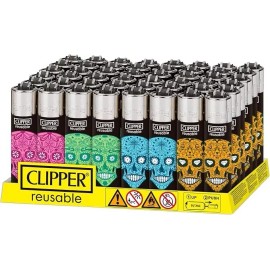 Clipper - Classic Large Reusable Lighter 48 Pack - Sugar Skulls