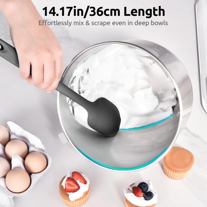 U-Taste Extra-Long 600ºF Heat Resistant Spatula Spoon: 14" Silicone Spoonula