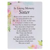 In Loving Memory Sister Waterproof Graveside Memorial Card - TY195