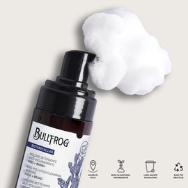 Bullfrog 100ml Anti-Dirt Cleansing Foam - Soft, Lightweight, Supple, Removes Impurities, Energising Salt Scent, Made in Italy