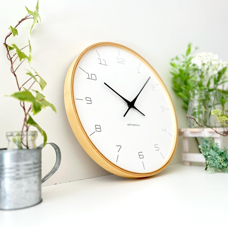 KATOMOKU Plywood Clock 7 Natural Wall Clock with Sweep Movement