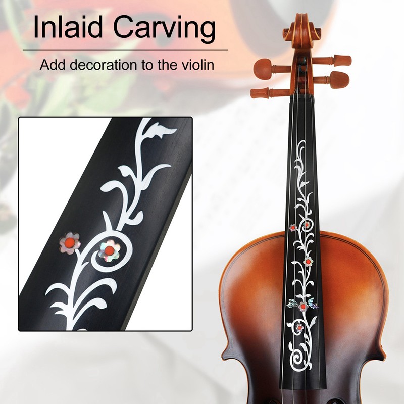 4/4 Violin Fingerboard Ebony Wood Fretboard Violin Finger Plate Replacement