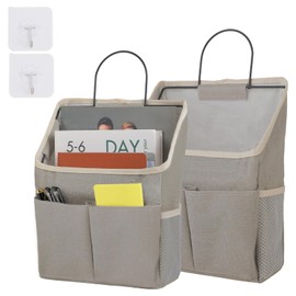 Hanging Organiser - Bathroom Organiser Hanging - Hanging Storage Organisers Pack of 2 - Wall Organiser for Bathroom, Bedroom, Motorhome (Grey)