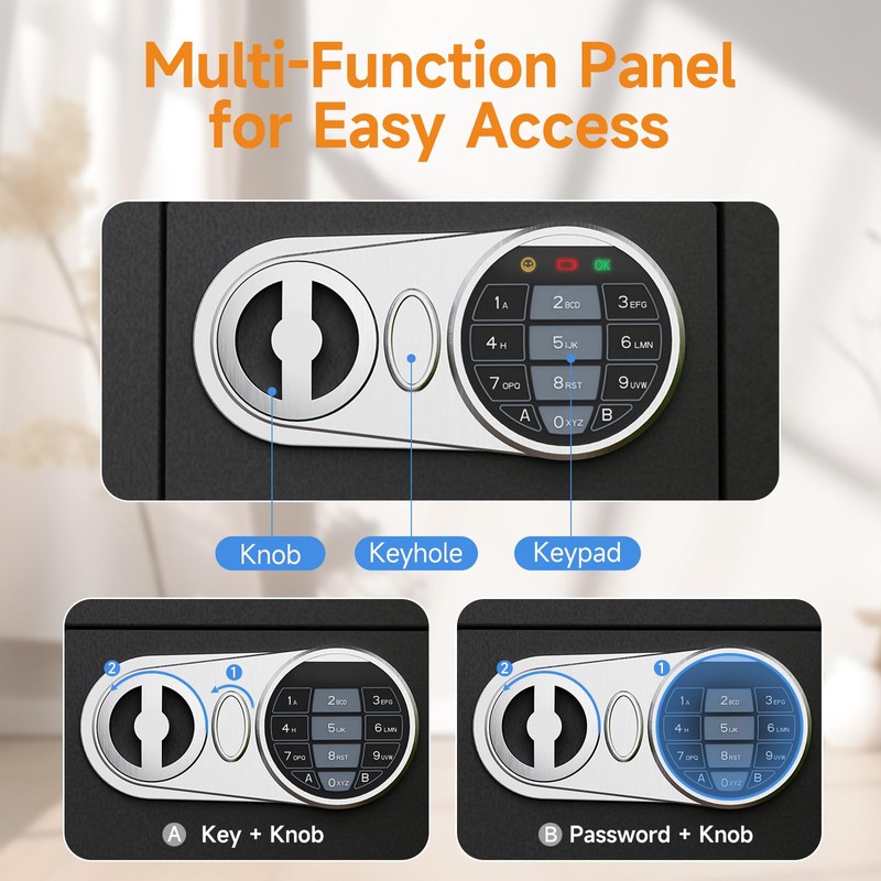 Goldenkey Small Safe with Fireproof Bag, Digital Mini Money Safe
