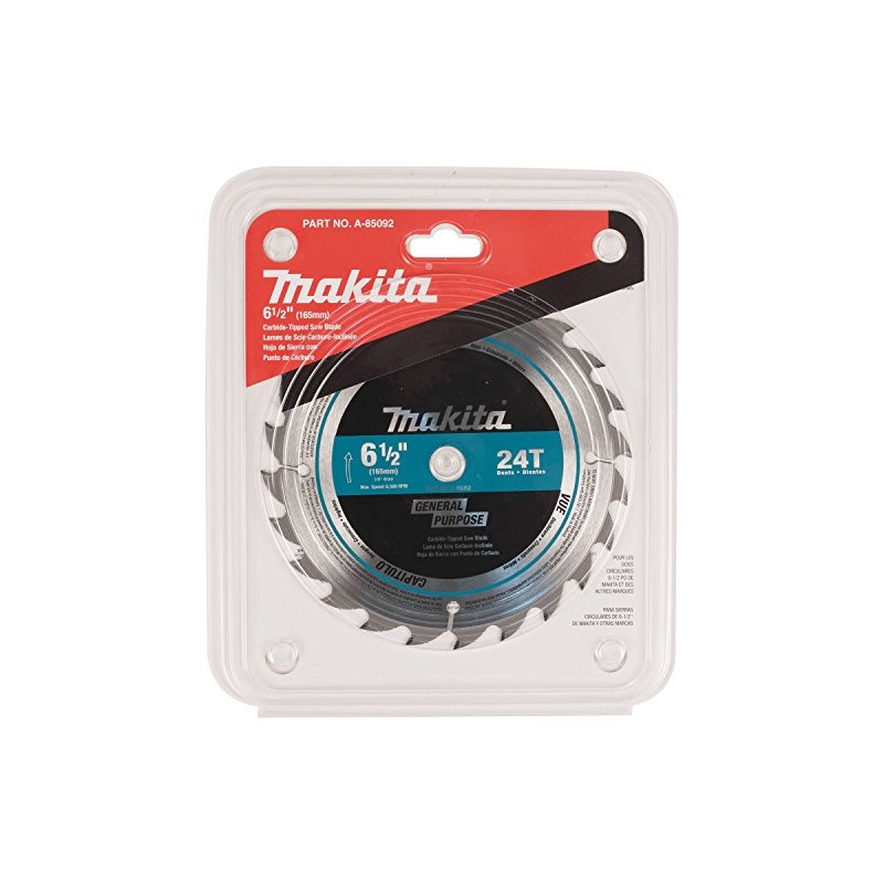 Makita A-85092 6-1/2" 24T Carbide-Tipped Circular Saw Blade, General Purpose